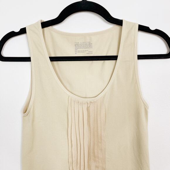 The Limited Medium M Ruffle Cream Nude Front Seamless Camisole Tank Top Stretch - Picture 3 of 5
